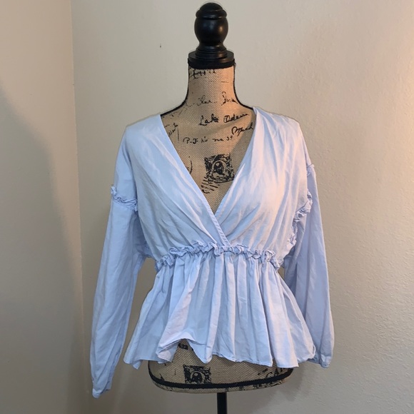 Zara Tops - ZARA Sky Blue Top